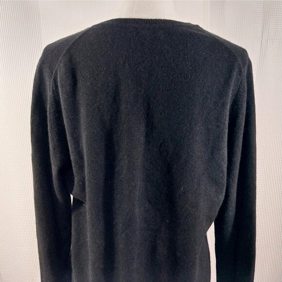 CHARTER CLUB! 100% CASHMERE! BLACK FINE KNIT V-NECK LING SLEEVE SWEATER! SZ XL - Picture 7 of 11